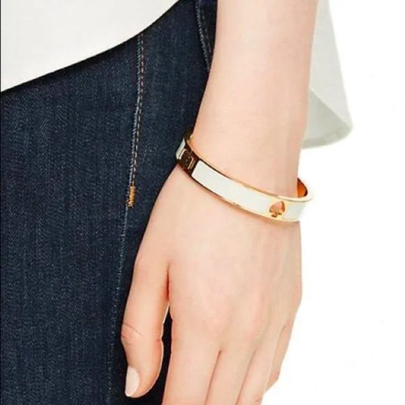 Kate Spade Hole Punch Spade Hinge Bangle Bracelet - Picture 5 of 14